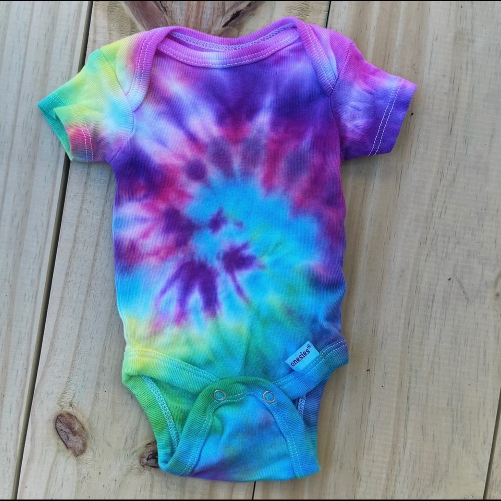 Rainbow Tie Dye Onesie | Hand Dyed Preemie